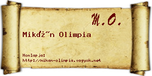 Mikán Olimpia névjegykártya